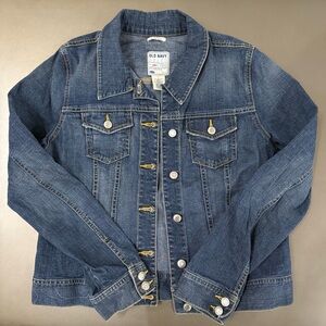 Old Navy Stretch Blue Denim Jean Jacket - Size Large